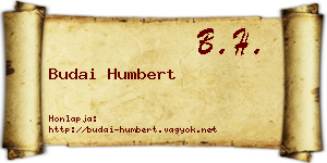 Budai Humbert névjegykártya